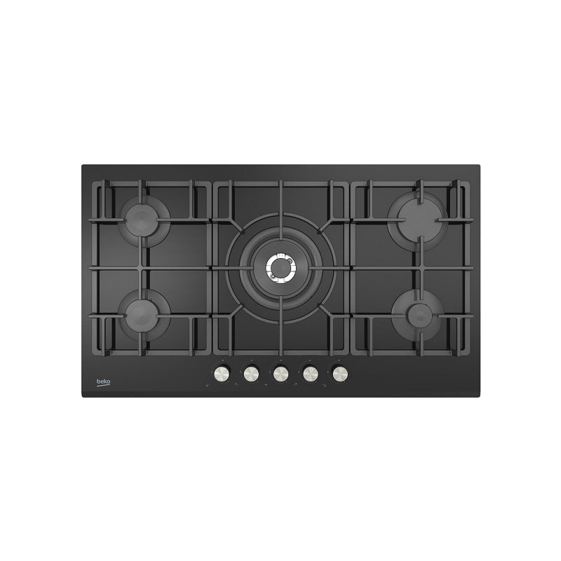 Beko Built-In Hob Gas 5 Burner 90 Cm Black HISW 95226 SEL. Beko Built-In Hob Gas 5 Burner 90 Cm Black HISW 95226 SEL.